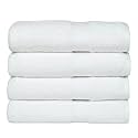 Casa Lino 4 Pc Premium Bath Towel, Cotton Towels for Bath Large Size, 500 GSM Bathing Towel for Men, Bath Towel Set, Head Towels Wrap for Ladies, Bathing Towel for Women, (137cm x 69cm, White)