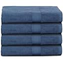 Casa Lino 4 Pc Premium Hand Towel, Cotton Small Towels for Face and Hand, 500 GSM Cotton Hand Towels Set, Gym Towel for Men Workout, Hair Drying Towel for Women, Soft Face Towels (60cm x 40cm, Navy)