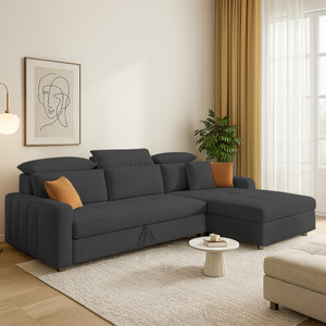 casaliving gagnon 4 seater single foam pull out sofa cum bed