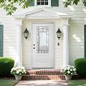 Casaphoria 36" x 80" Fiberglass Entry Door with 4-9/16" Vinyl Frame,Right Hand Inswing Exterior Door with Brickmould, 3/4 View Wrought lron Glass Primed Knock-Down Front Door for Home Entrance, White