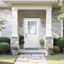 Casaphoria 36" x 80" Fiberglass Entry Door with 4-9/16" Vinyl Frame,Right Hand Inswing Exterior Door with Brickmould, 9- Lite Low-E Glass Primed Knock-Down Front Door for Home Entrance, White