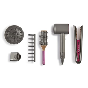 casdon dyson jouets supersonic amp corrale deluxe hair styling kit - functional hair straightener amp dryer - includes interactive lights and sounds - 3 years  grey
