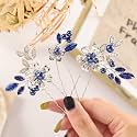CASDRE Bride Wedding Hair Pins Silver Pearl Navy Hair Accessories for Women