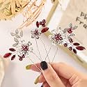 Casdre Crystal Bride Wedding Hair Pins Silver Pearl Bridal Hair Pieces Flower Hair Accessories for Women