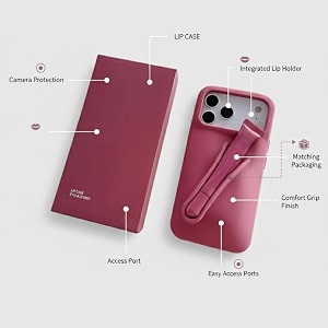 case compatible with iphone 15 plus lip gloss holder silicone trendy aesthetic phone cover for girls and women include 1 liptint salty tan
