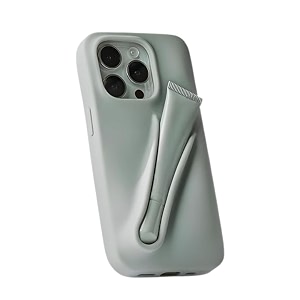 case compatible with lip gloss holder silicone trendy aesthetic phone cover for girls and women include 1 liptint gray iphone 15 pro