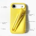 Case Compatible with Lip Gloss Holder, Silicone Trendy Aesthetic Phone Cover for Girls and Women, Include 1 Liptint (Lemon Tint, iPhone 15 Pro Max)