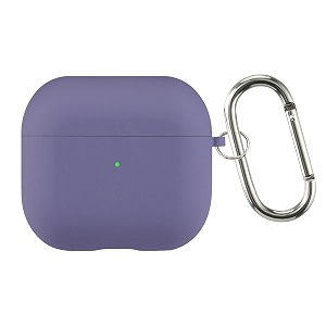 case cover for apple airpods pro 3  silicone case with inner microfiber lining amp keychain hook  only for apple airpods  purple