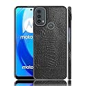 Case Creation for Moto E40 Crocodile Leather Pattern Phone Case, Luxury Business Style PU Texture Premium Cover Fashion Alligator Skin Natural Feel Hard Back Cover case for Motorola Moto E40