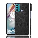 Case Creation for Moto G60 Crocodile Leather Pattern Phone Case, Luxury Business Style PU Texture Premium Cover Fashion Alligator Skin Natural Feel Hard Back Cover case for Motorola Moto G60