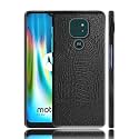 Case Creation for Moto G9 Crocodile Leather Pattern Phone Case, Luxury Business Style PU Texture Premium Cover Fashion Alligator Skin Natural Feel Hard Back Cover case for Motorola Moto G9