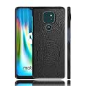 Case Creation for Moto G9 Play Crocodile Leather Pattern Phone Case, Luxury Business Style PU Texture Premium Cover Fashion Alligator Skin Natural Hard Back Cover case for Motorola Moto G9 Play