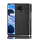 Case Creation for Realme 8 5G Crocodile Leather Pattern Phone Case, Luxury Business Style PU Texture Premium Cover Fashion Alligator Skin Natural Feel Hard Back Cover case for Realme 8 5G