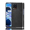 Case Creation for Realme 8 Pro Crocodile Leather Pattern Phone Case, Luxury Business Style PU Texture Premium Cover Fashion Alligator Skin Natural Feel Hard Back Cover case for Realme 8 Pro 4G