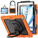 Case for iPad Air 13 Inch 2024/2025/2026 (M2/M3/M4): ZSLVPN Heavy Duty Shockproof Cover for iPad Air 13 with Screen Protector - Pencil Holder - 360 Rotating Handle/Stand - Shoulder Strap, Orange
