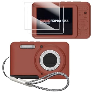 case for kodak pixpro fz55 case soft silicone sleeve for kodak pixpro fz55 - anti-scratch slim fit lightweight protective cover - brown