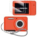 Case for KODAK PIXPRO FZ55 Case, Soft Silicone Sleeve for KODAK PIXPRO FZ55 - Anti-Scratch Slim Fit Lightweight Protective Cover - Deep Orange