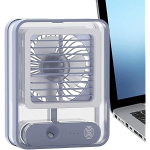 case plus mini usb fan with mist water spray mini cooler with led night light mini ac personal air cooler desk fan for office kitchen home