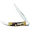 Case WR XX Pocket Knife Sambar Stag Small Texas Toothpick Item #5532 - (510096 SS) - Length Closed: 3 Inches