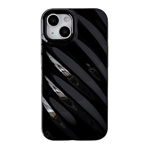 caseative for iphone 14 plus casewater ripple pattern wave shape camera lens protection phone case black