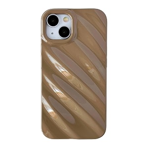 caseative for iphone 15 plus casewater ripple pattern wave shape camera lens protection phone case khaki