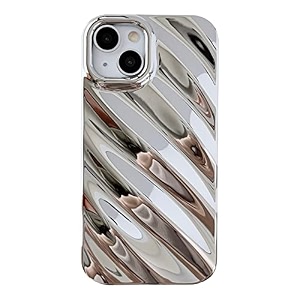 caseative for iphone 14 plus casewater ripple pattern wave shape camera lens protection phone case black