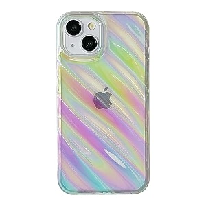 caseative for iphone 14 plus casewater ripple pattern wave shape camera lens protection phone case black