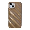 Caseative for iPhone 15 Plus Case,Water Ripple Pattern Wave Shape Camera Lens Protection Phone Case (Khaki)