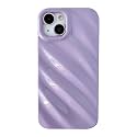 Caseative for iPhone 12 Pro Case,Water Ripple Pattern Wave Shape Camera Lens Protection Phone Case (Purple)