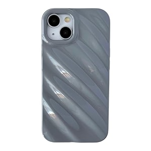 caseative cute water ripple pattern wave shape camera lens protection soft compatible with iphone case greyiphone 14 pro