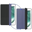 Dual Color Switch Style Tri-Fold Flip Case for iPad 7.9" Mini 5th / 4th / 3rd / 2nd / 1st Gen with Soft Silicone Transparent Back Cover - Navy Blue