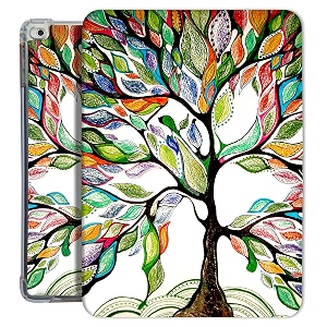 printed flip case for ipad 79 inch 5th gen  4th gen  3rd gen 2nd gen  1st gen tpu slim cover  adjustable viewing angle stand  - color tree