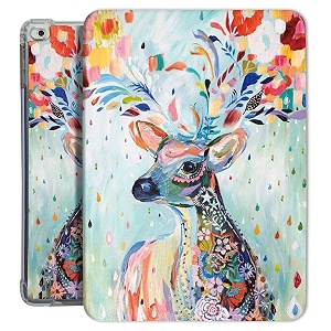 printed flip case for ipad 79 inch 5th gen  4th gen  3rd gen 2nd gen 1st gen tpu slim cover  adjustable viewing angle stand  - deer