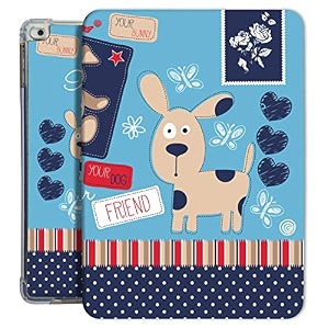 printed flip case for ipad 79 inch 5th gen  4th gen  3rd gen 2nd gen 1st gen tpu slim cover  adjustable viewing angle stand - puppy friend
