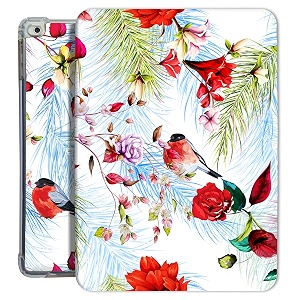 printed flip case for ipad 79 inch 5th gen  4th gen  3rd gen 2nd gen  1st gen tpu slim cover  adjustable viewing angle stand  - flower vine