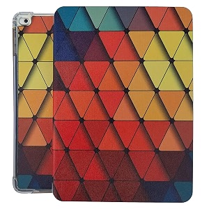 printed flip case for ipad 9734 20182017 inch case model a1893 a1954 a1822 a1823  tpu slim cover amp adjustable viewing angle stand  color triangle