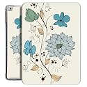 Printed Flip Case for iPad 9.7" 2018/2017 Inch Case [Model A1893 A1954 A1822 A1823 ] TPU Slim Cover &amp; Adjustable Viewing Angle Stand – White Flower