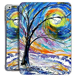 printed flip case for ipad air 1  air 2-9734  a1474 a1475 a1476 a1566 a1567  tpu slim cover amp adjustable viewing angle stand  dawn tree