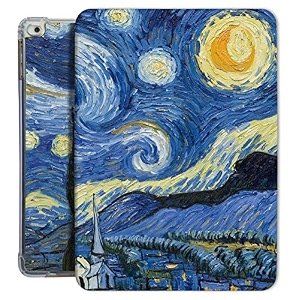 printed flip case for ipad air 1  air 2-9734  a1474 a1475 a1476 a1566 a1567  tpu slim cover amp adjustable viewing angle stand  starry night