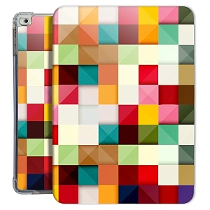 printed flip case for ipad air 1  air 2-9734  a1474 a1475 a1476 a1566 a1567  tpu slim cover amp adjustable viewing angle stand  color squares