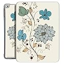 Printed Flip Case for iPad Air 1 / Air 2-9.7" [ A1474 A1475 A1476 A1566 A1567 ] TPU Slim Cover &amp; Adjustable Viewing Angle Stand – White Flower