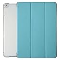 Trifold Flip Case for Apple iPad Air 1 / Air 2-9.7" Case [ A1474 A1475 A1476 A1566 A1567 ] Smart Cover with Soft Silicone Transparent Back, Light-Weight Auto Sleep/Wake - Light Blue