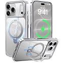 CASEKOO Glossy Silver 360 Spin Magnetic Stand for iPhone 18 Pro Max Case