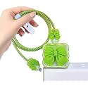Case for Apple 20W iPhone USB-C Power Adapter Charger and USB Lightning Cable Protector | 3D Heart Design Soft Phone Charging Protective Cover (Blue Heart)