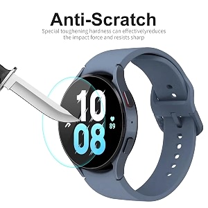 tempered glass screen protector compatible with samsung galaxy watch 4 44mm  watch 5 44mm  watch 6 44mm 1434 inch - with easy installation kit