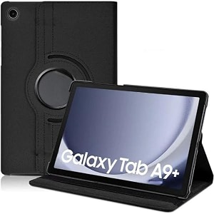 caseous synthetic leather 360 rotating flip back cover case for samsung galaxy tab a9 plus  a9 plus 11034 sm-x210 sm-x215 sm-x216 black