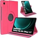 Caseous® Synthetic Leather 360 Rotating Flip Back Cover Case for Samsung Galaxy Tab A9+ Plus / A9 Plus 11.0" SM-X210, SM-X215, SM-X216 (Pink)