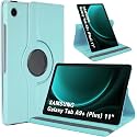 Caseous® Synthetic Leather 360 Rotating Flip Back Cover Case for Samsung Galaxy Tab A9+ Plus / A9 Plus 11.0" SM-X210, SM-X215, SM-X216 (Sky Blue)