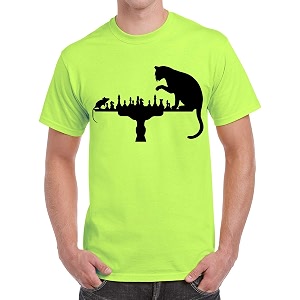 Caseria Mens Cotton Printed T-Shirt -Cat Rat