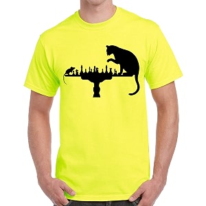 Caseria Mens Cotton Printed T-Shirt -Cat Rat
